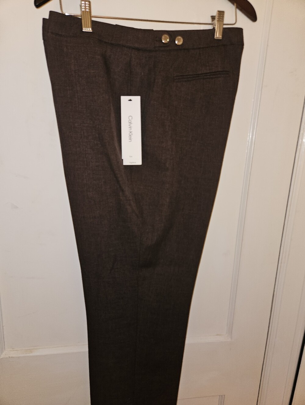 NWT- Calvin Klein Brown Tailored Dress Pants